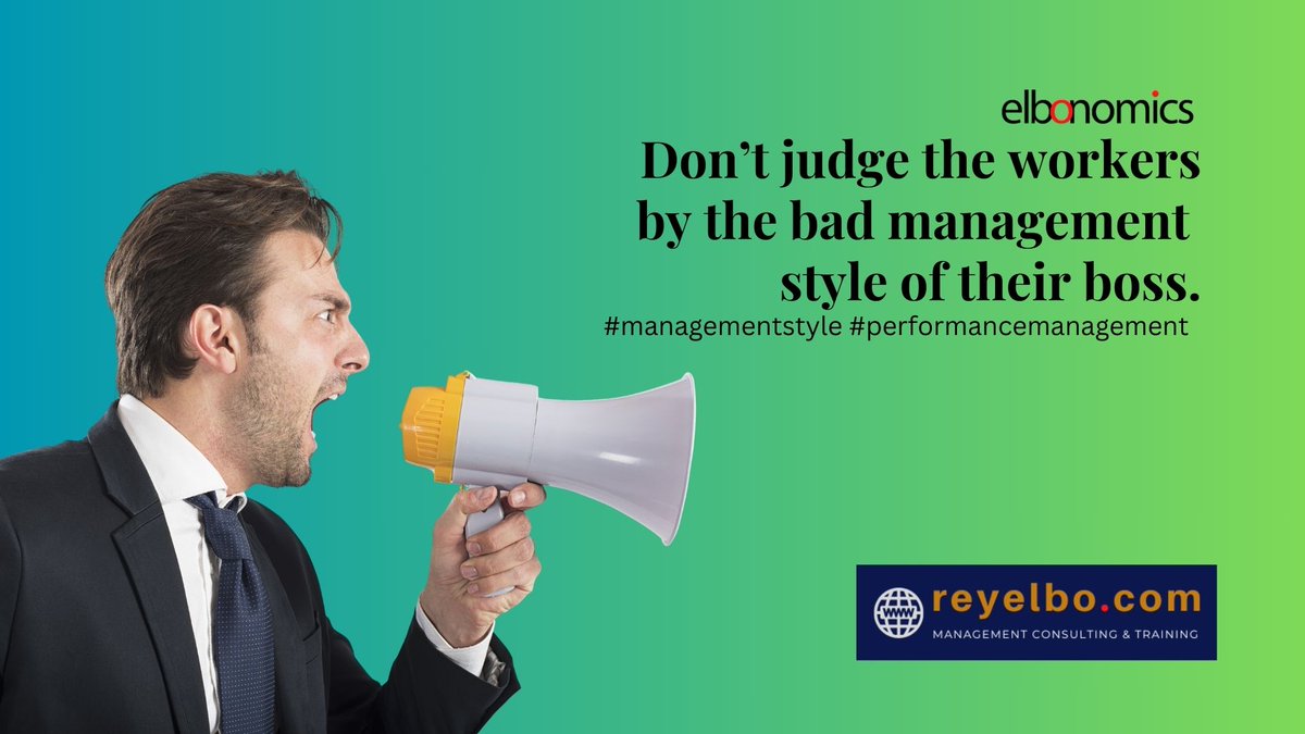 Rey_Elbo's tweet image. Sep 9, 2024 #MarvelousMonday
A non-performing worker can be traced to a boss with toxic style.
#ProblemWorkersAreCreatedByProblemManagers
#ManagementStyles #PerformanceManagement