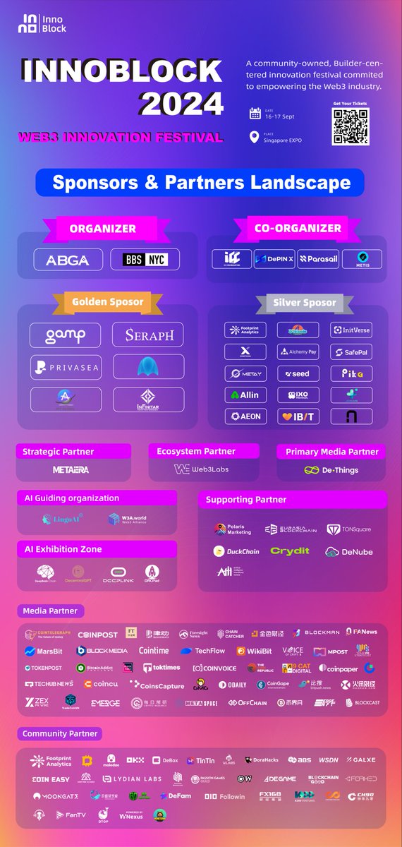 🎉🎉 We are pleased to announce that MemeTown is the official community partner of InnoBlock 2024 !!  🌟 
<a href="/ABGAasia/">ABGA</a>  <a href="/BBSNYC2023/">BBS.NYC</a>

🌟 Join us in Singapore on September 16-17 
🚀 Don't miss this chance to dive into the future of blockchain and Web3!

#InnoBlock2024 #MemeTown #Web3