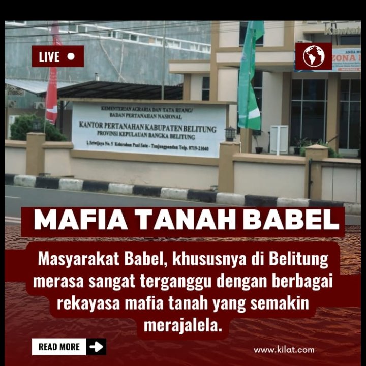 adanya rekayasa mafia tanah ini sangat mengganggu masyarakat Belitung yg semakin merajalela 
#MafiaTanahBelitung