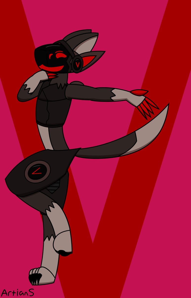 ArtianSetS's tweet photo. Here's V being happy I guess. Old art still because I mean look at how bad those paws look. #protogen https://t.co/izmchADONe