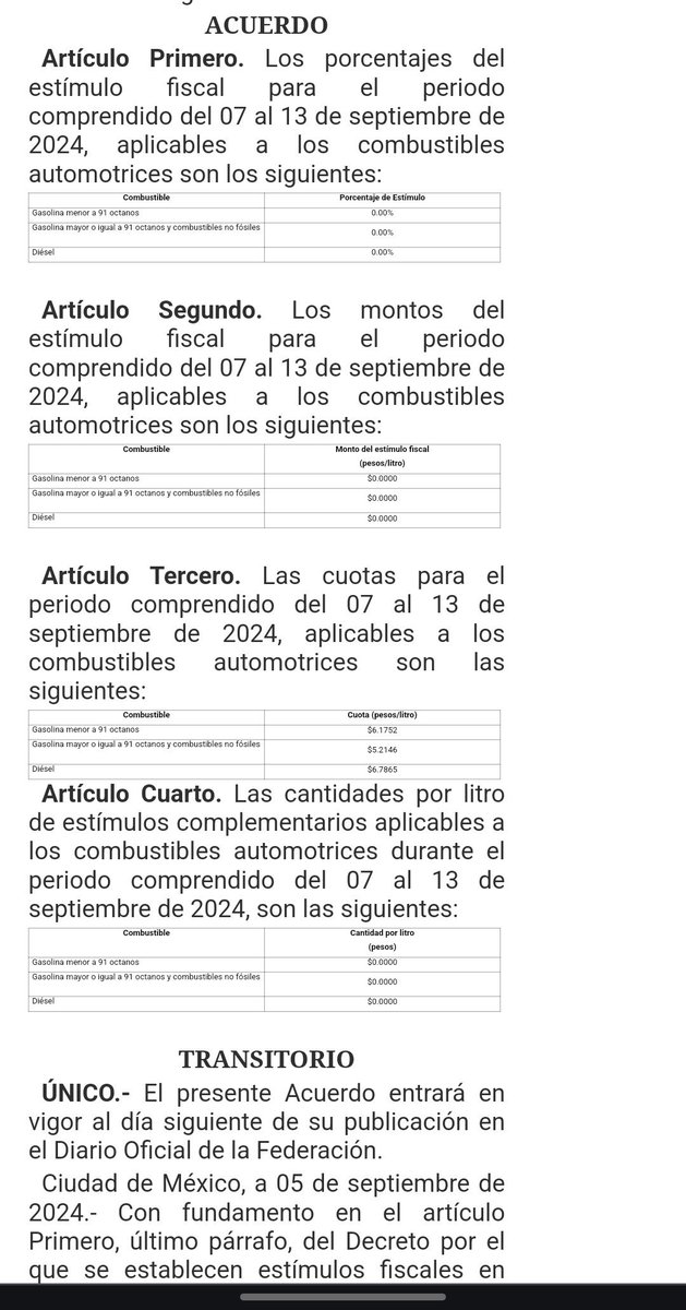 LeVautourSage's tweet photo. ¡Qué "fenómeno López Obrador" ni qué tu chingada madre!

¿Eres tan pendejo que hasta ahorita lo notaste o eres tan mierda que hasta ahora se te hizo buen momento para publicarlo junto con todo el veneno que se te ocurrió?

Desde el año pasado ha habido suspensiones intermitentes a los subsidios en los combustibles fósiles. La gasolina magna y la premium iniciaron el año sin subsidio y así ha sucedido durante todo el año.

Qué poca madre tienes, me cae. Eres peor que pisar descalzo una mierda de perro...

Aquí te dejo los decretos de Enero, Mayo, Agosto y Septiembre 2024 para que compares las diferencias y veas que ha sido igual todo el año. La cuota pesos/litro la siguiente semana será exactamente la misma que hubo en Enero de éste año.

Pinche amarillista de mierda. Nos burlamos del pinche maloliente "Flujitos" y tú estás igual de pendejo desquiciado, nomás causando alarma. Lo dicho: eres una mierda...🖕🏻
