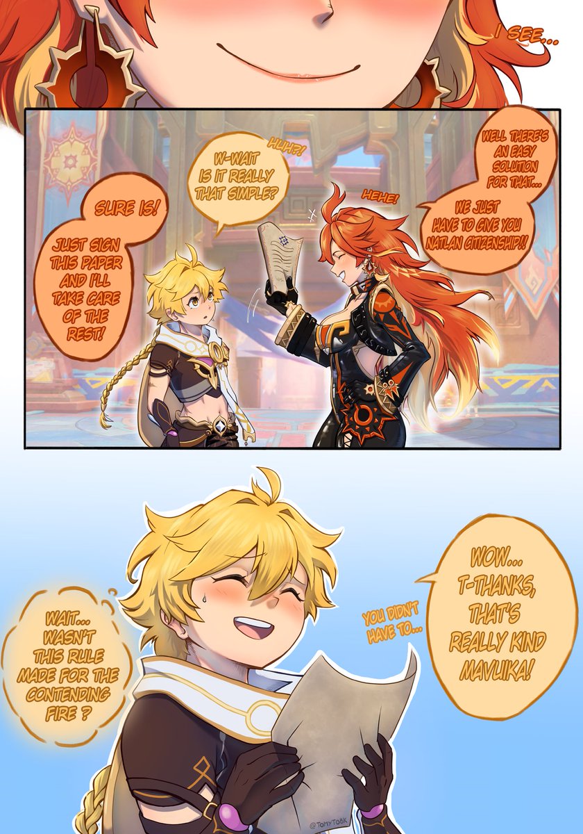 tomytobk's tweet image. Aether x Mavuika comic: Easy Solution

#Aether #Mavuika #GenshinImpact #原神 #Genshin #空 #Natlan #aetherxmavuika #aevuika #mavuither #mavuther