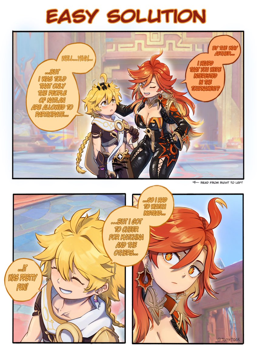 tomytobk's tweet image. Aether x Mavuika comic: Easy Solution

#Aether #Mavuika #GenshinImpact #原神 #Genshin #空 #Natlan #aetherxmavuika #aevuika #mavuither #mavuther