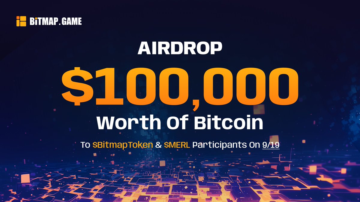 Little surprise for phase 1 - 
We will give $100,000 worth of Bitcoin on 9/19, based on the value of both tokens.

1. Participate in Phase 1. We give back 110%+200% token rewards. It's free money.
2. Stake $MERL to earn more BitmapToken. You can stake or withdraw anytime, no