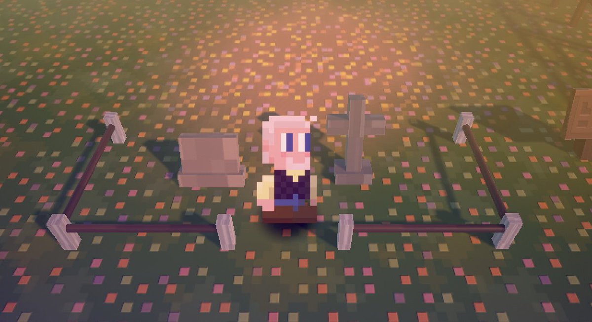 Benjapenguin's tweet image. Today&apos;s Guernsey: Today my family went for a stroll in the Sleepy Hollow Cemetery, so I took some photos and enacted a couple blockouts.

🪦 Wide grave (more modern than the tall ones)
🪦 Basic cross grave
🤺 Little plot fencing thing (everywhere in SHC)

#gamedev #inideGameDev