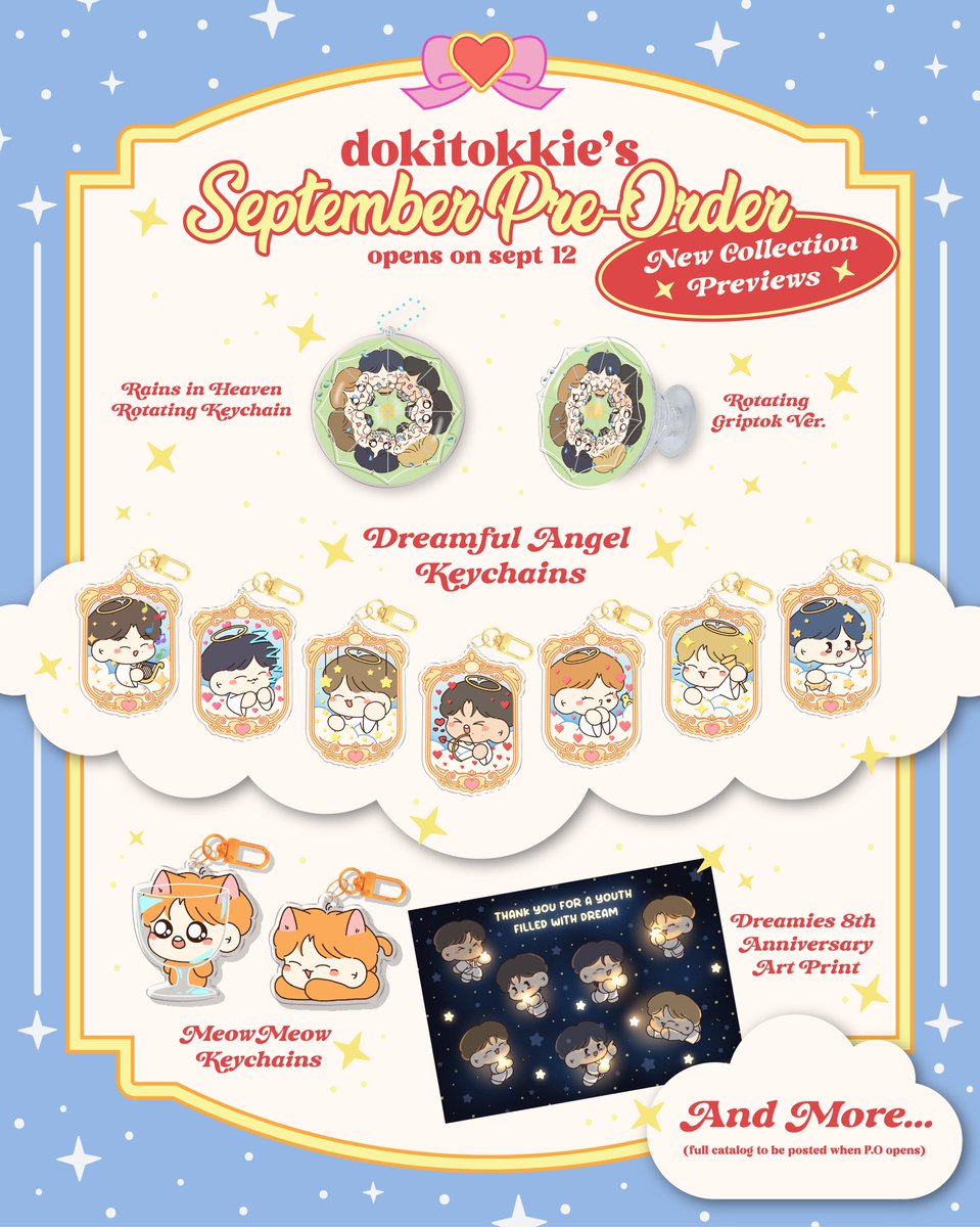 Dokitokkie’s September Pre-Order

★ new collection previews ★

* ੈ✩‧₊ opens on 𝟵/𝟭𝟮, 𝟳 𝗣𝗠 

see you! ~(˘▾˘~)