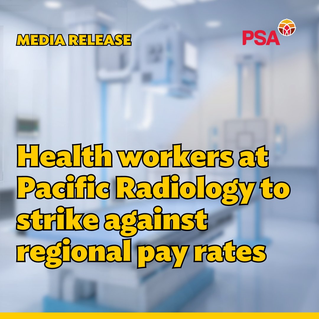 127 MRI technologists, sonographers, administrators, and others at Pacific Radiology will strike on Tuesday 10th September from 10am to 12pm.
Read the full media release: bit.ly/47qI2hC