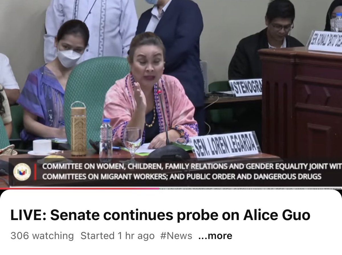 Suddenly they’re out in full force at the hearings of the Senate committee on Women, Children, Family Relations and Gender Equality. Pre-Alice Guo, these halls were often half-empty. Never let a good crisis go to waste, I guess.