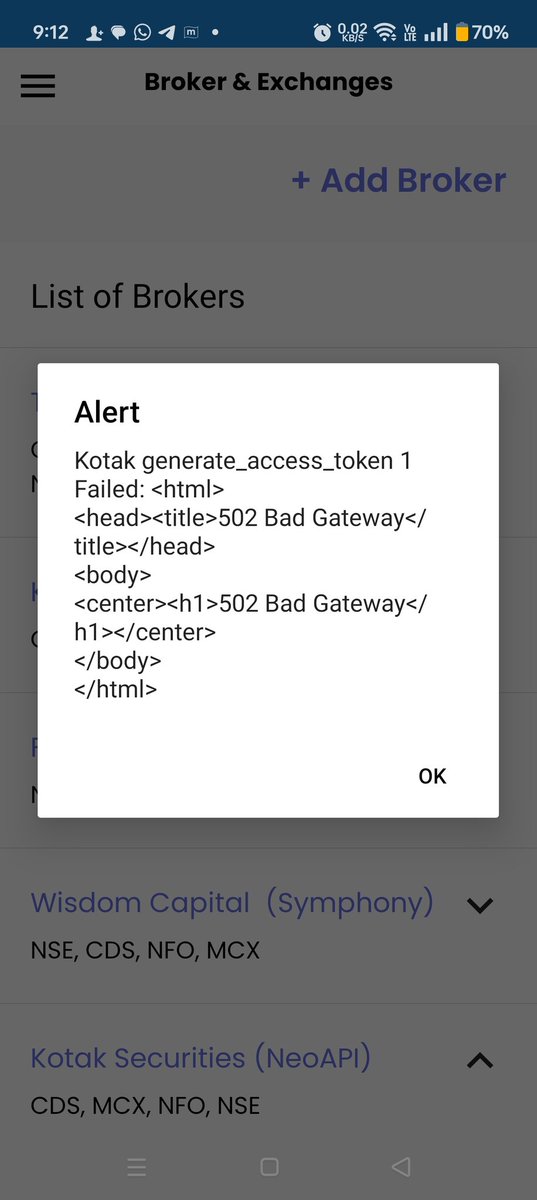 cfashiv's tweet photo. @kotakneo we are getting error while refreshing our API access today and your customer executives are saying to resolve this issue within 2 days, we've open positions in the live market. Is this kind of resolution you provide taking so longer resolution  time. https://t.co/zMjrdrAb8j