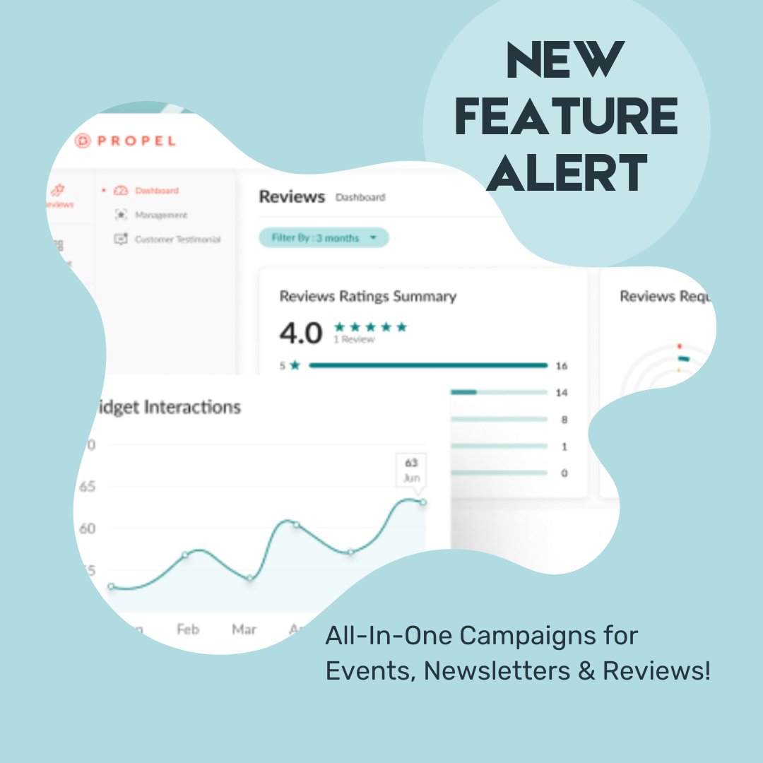 Propel_Up's tweet photo. Introducing Propel's Campaign Feature—your all-in-one tool for boosting reviews, running impactful events, and sending engaging newsletters!

Effortlessly grow your brand’s trust and automate review management. Start now 👉 https://t.co/FjPCLX0ocT

#BrandTrust #ReviewAutomation https://t.co/hl0ZbUbZ6a