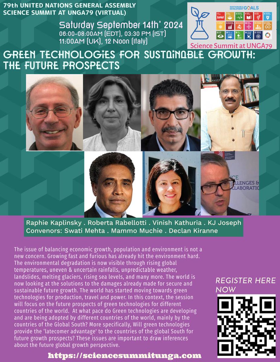 IDS_JPR's tweet image. It gives us immense pleasure to inform you that The Director of the @IDS_JPR Prof. Vinish Kathuria will participate as a panelist in the 79th United Nations General Assembly Science Summit at UNGA79 (Virtual) on Saturday September 14th, 2024. #unga79 #SDGs #GreenTechnologies