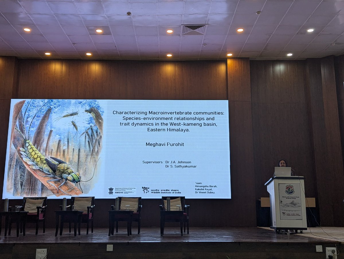 wii_india's tweet photo. @PurohitMeghavi presented on Characterizing macro invertebrate communities: Species-environment relationships and trait dynamics in the West Kameng basin, Arunachal Pradesh at XVII IARS, 2024.
#IARS2024 #WildlifeResearch #ConservationScience #Distributionpatterns #correspondanceanalysis #fishtrait
@moefcc @vrtiwari1 @BoraHimangshu12 @Vineet_Climate @Aashna_wildlife @RakshitRayal @jajohny2013