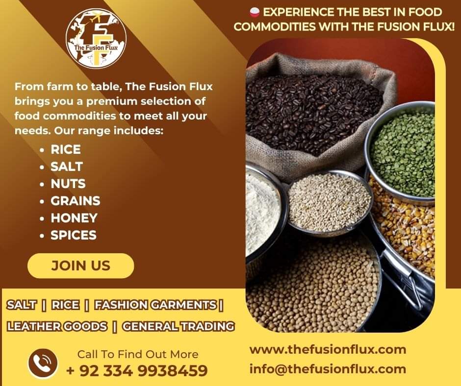 TheFusionF's tweet photo. Your trusted partner for premium food supplies! 🌍✨

#TheFusionFlux #FoodCommodities #PremiumQuality #Rice #Salt #Spices #Honey #Nuts #InternationalTrade #FoodSupplies #TrustedPartner #GlobalTrade https://t.co/c9Zd775sP0