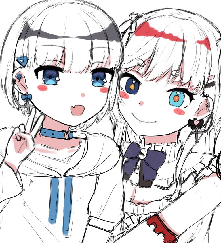 v5gou's tweet photo. ピアスお揃いのラクガキ https://t.co/pGxSMl0fGv