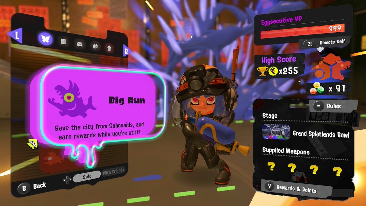 BrandyAki's tweet photo. I made to top 1% high score! Recap: I had so much fun this Big Run, and I really hope Nintendo brings back the global egg counter someday. I saw so many newcomers in the Salmon Run Community. I have played 187 jobs and gained 115k points! :) #GrandBigRun #BigRun #SalmonRun https://t.co/QZFmeOauk4
