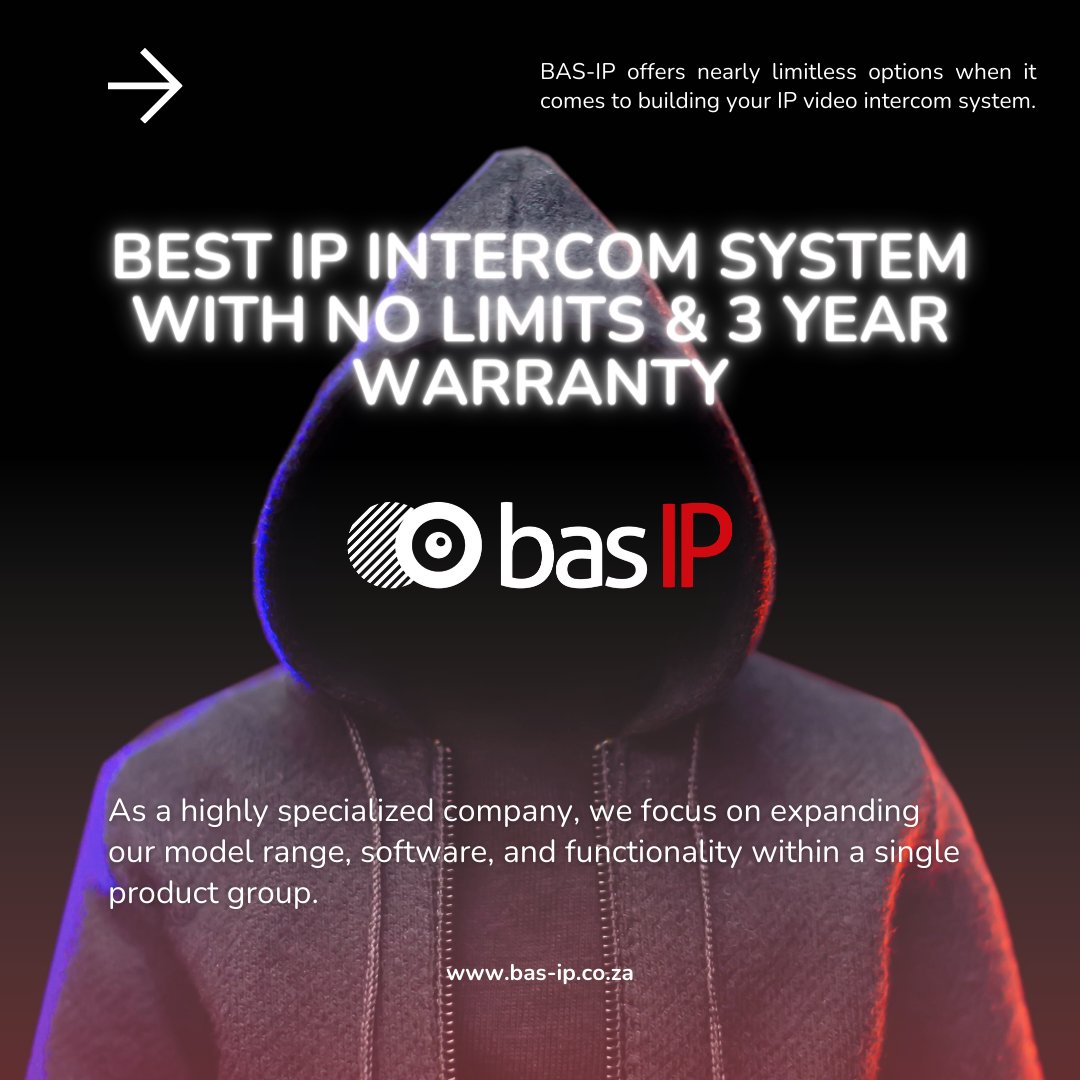 We prioritise convenience, functionality, equipment safety, reliability, and protection. All BAS-IP software is developed in-house and undergoes regular security audits to ensure the highest protection against external threats.

More information: bas-ip.co.za