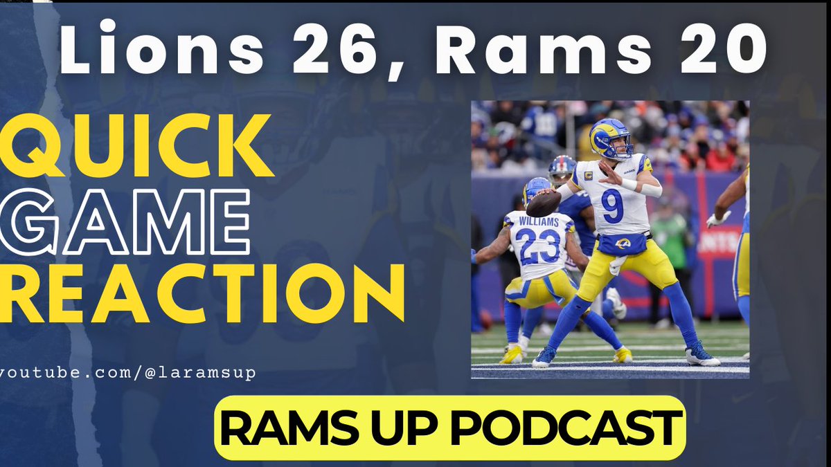 Ian and Mark provide a quick reaction to the LA Rams overtime loss #Rams #RamsHouse  youtu.be/eXN_HTIv_f4?si… via <a href="/YouTube/">YouTube</a>