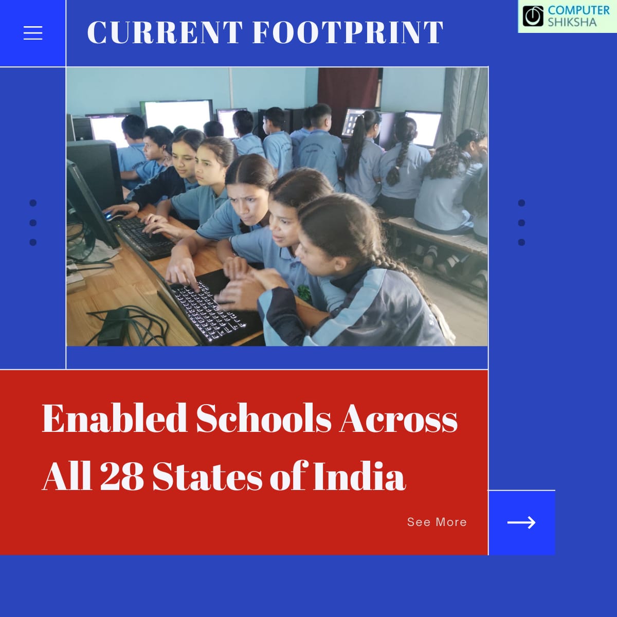 ComputerShiksh1's tweet image. #ComputerShiksha 𝒊𝒔 now 𝒑𝒓𝒐𝒖𝒅𝒍𝒚 𝒑𝒓𝒆𝒔𝒆𝒏𝒕 𝒊𝒏 60 A𝒔𝒑𝒊𝒓𝒂𝒕𝒊𝒐𝒏𝒂𝒍 D𝒊𝒔𝒕𝒓𝒊𝒄𝒕𝒔 𝒂𝒏𝒅 𝒂𝒍𝒍 28 𝒔𝒕𝒂𝒕𝒆𝒔 𝒂𝒄𝒓𝒐𝒔𝒔 𝒐𝒖𝒓 𝒄𝒐𝒖𝒏𝒕𝒓𝒚.

We have empowered schools nationwide, providing computer literacy skills to 𝟱𝟵𝟵,𝟵𝟱𝟱 𝒄𝒉𝒊𝒍𝒅𝒓𝒆𝒏