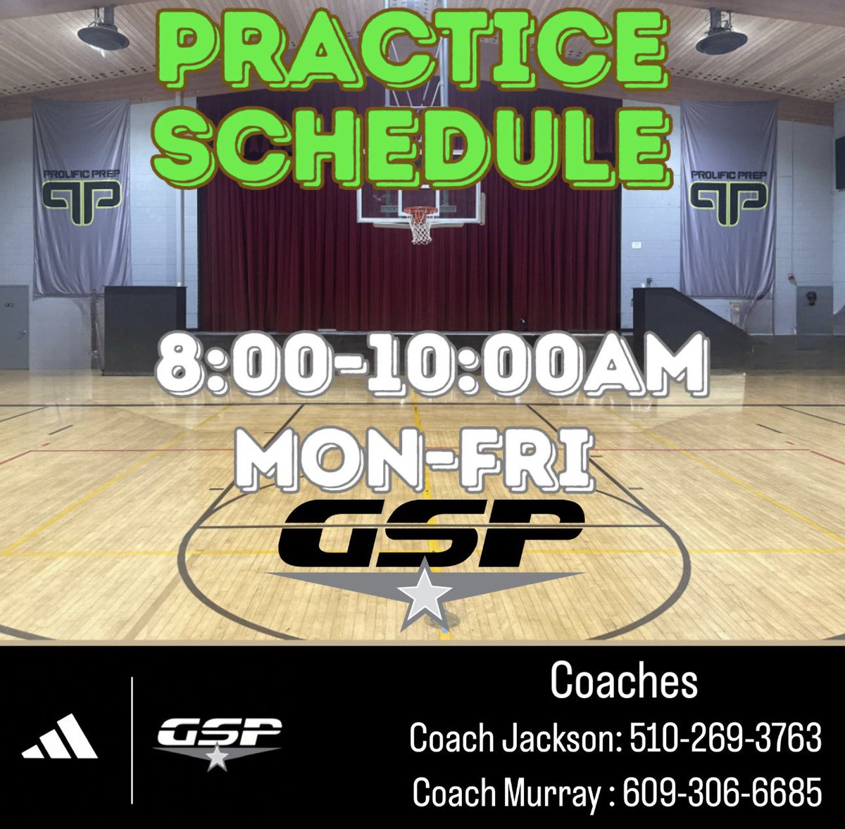 🚨🚨🚨🚨 Attention Coaches 🚨🚨🚨🚨Practice Schedule for the Fall below ! 
Please contact our coaches to confirm as some days times may fluctuate. Hope to see you as We have another super talented group !!! #GSP ⚫️⚪️
