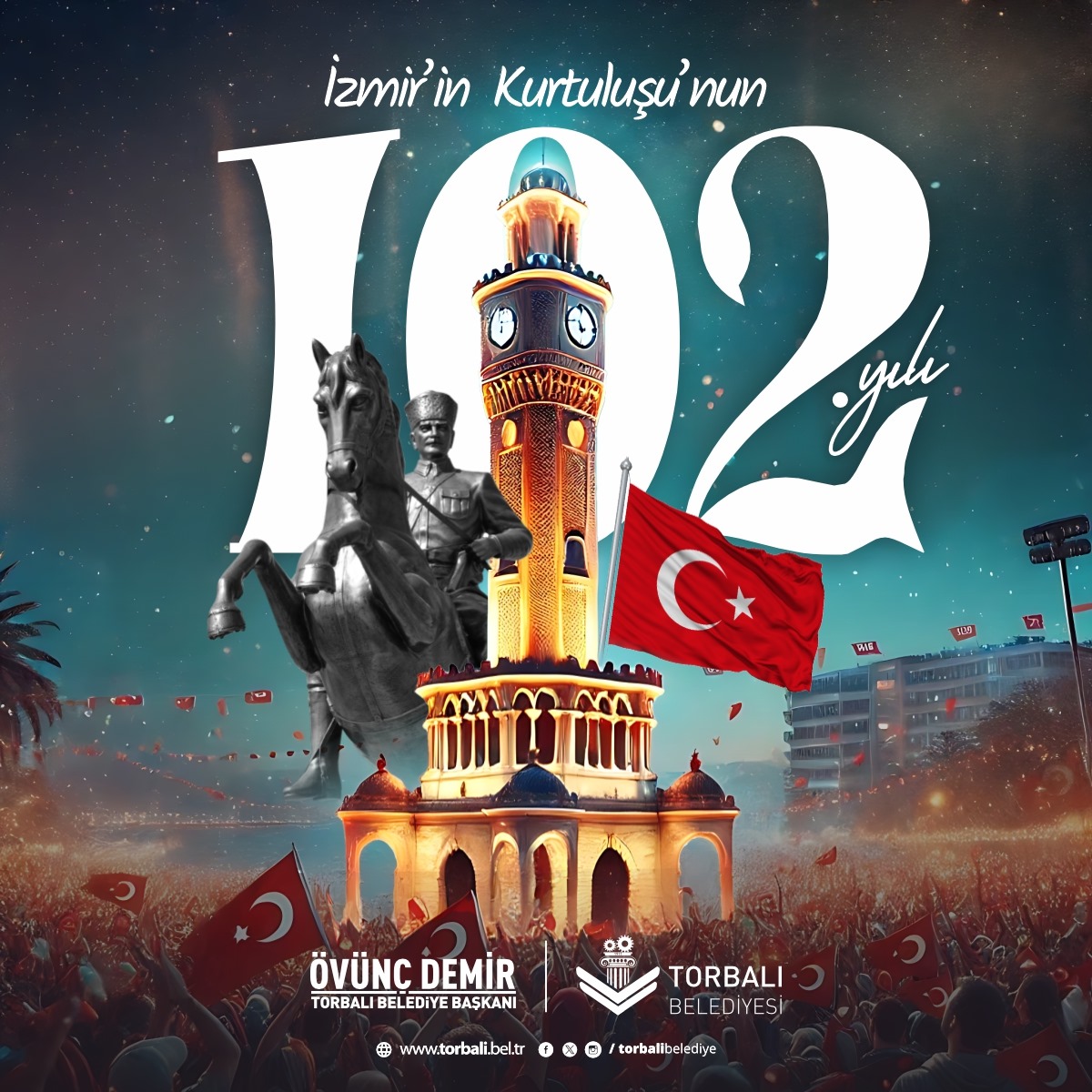 Milli mücadelenin destansı bir zaferle sonlandığı, vatanı için canını siper etmiş bir milletin bağımsızlığını tüm dünyaya ilan ettiği gurur günü, İzmir’imizin kurtuluşunun 102. yıl dönümü kutlu olsun! Dağlarında çiçeklerin açtığı, altın güneşin sırmalar saçtığı kuruluşun ve