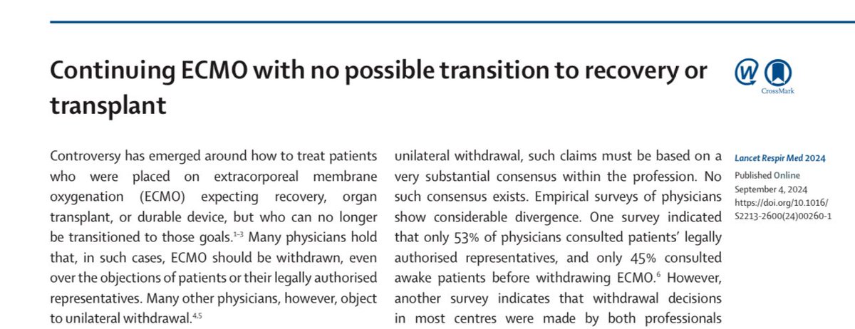 Alexander Supady (@alexandersupady) on Twitter photo How should we deal with ECMO when transition to recovery or transplant is no longer possible! Let’s discuss! <a href="/kshekar01/">Kiran Shekar</a> <a href="/KrKrramanathan/">Ramanathan KR</a> <a href="/ryanryling/">Ryan Ruiyang Ling</a> <a href="/TobiWengenmayer/">Tobias Wengenmayer</a> <a href="/dirkwestermann/">Dirk Westermann</a> @StaudacherDawid <a href="/ECMOdaily/">Justyna Swol MD • ECMOdaily</a> <a href="/StefanKluge4/">Stefan Kluge</a> <a href="/ECMOKaragianni1/">ECMO_Karagiannidis</a> <a href="/imit_freiburg/">Interdisziplinäre Medizinische Intensivtherapie FR</a>
thelancet.com/journals/lanre… How should we deal with ECMO when transition to recovery or transplant is no longer possible! Let’s discuss! <a href="/kshekar01/">Kiran Shekar</a> <a href="/KrKrramanathan/">Ramanathan KR</a> <a href="/ryanryling/">Ryan Ruiyang Ling</a> <a href="/TobiWengenmayer/">Tobias Wengenmayer</a> <a href="/dirkwestermann/">Dirk Westermann</a> @StaudacherDawid <a href="/ECMOdaily/">Justyna Swol MD • ECMOdaily</a> <a href="/StefanKluge4/">Stefan Kluge</a> <a href="/ECMOKaragianni1/">ECMO_Karagiannidis</a> <a href="/imit_freiburg/">Interdisziplinäre Medizinische Intensivtherapie FR</a>
thelancet.com/journals/lanre…