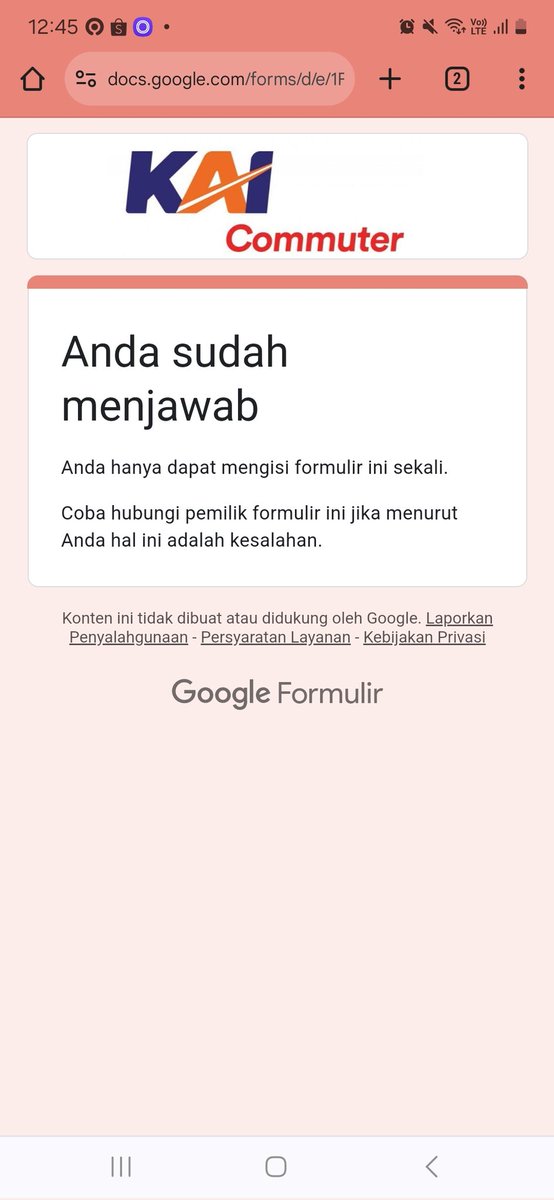 AzizaCesarina's tweet photo. @CommuterLine Tidak bisa karena saya pernah isi saat hamil thn 2020 https://t.co/AbQAJaOuMD