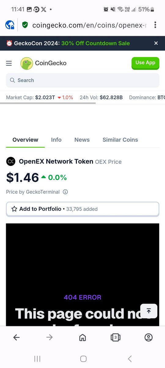 CryptoNetra's tweet photo. #OpenEx $OEX = $1.46 ! Price is tracking by coin gecko !!!
#justusecore #oex #SatoshiApp #oexupdate https://t.co/mulXED84ek