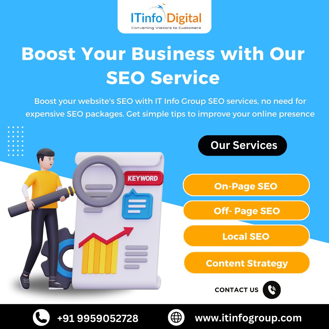ITinfoDigital's tweet image. 🚀 Supercharge your online visibility with our expert SEO services Hyderabad Get ahead of the competition with ITinfo Digital&apos;s tailored SEO solutions

📞 Call: +91 9959052728
🌐 Website: itinfogroup.com
📧 Email Id: info@itinfogroup.com

#itinfo #SEO #DigitalMarketing