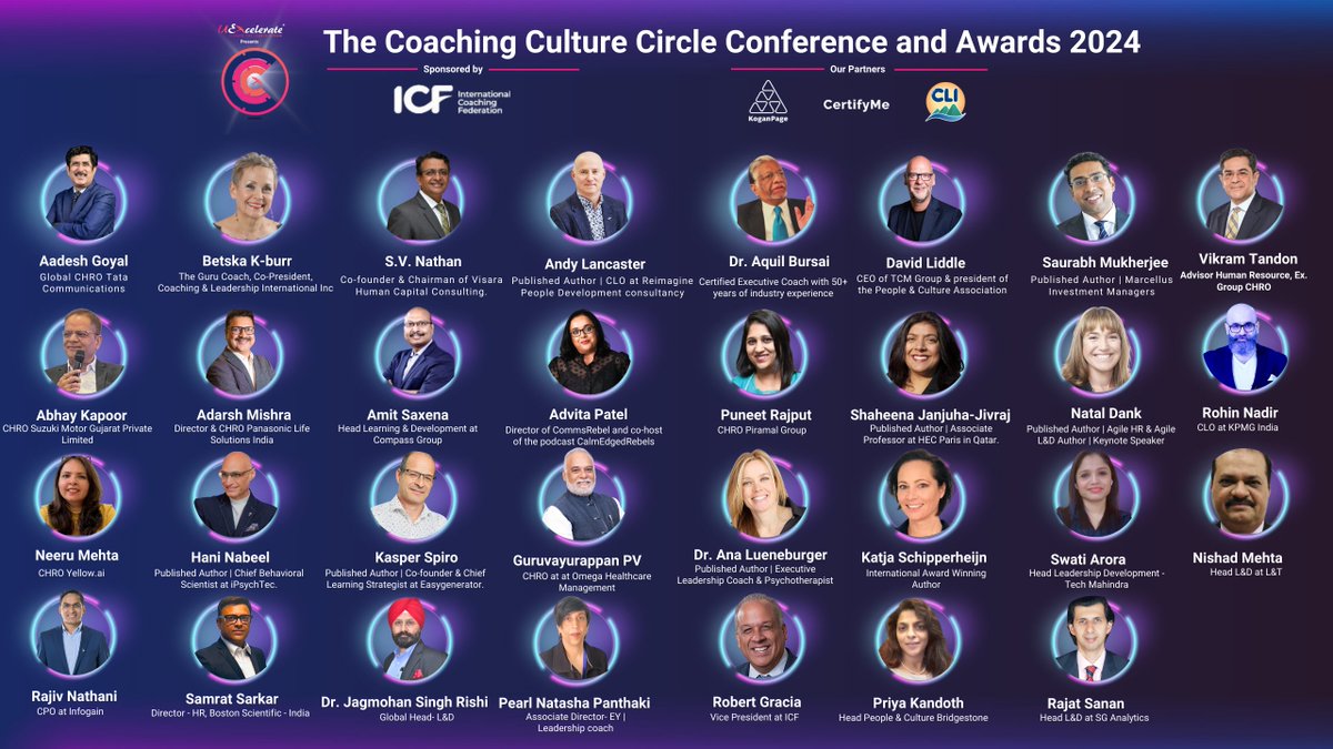 We're thrilled to unveil the speaker lineup for our much-anticipated 𝐂𝐨𝐚𝐜𝐡𝐢𝐧𝐠 𝐂𝐮𝐥𝐭𝐮𝐫𝐞 𝐂𝐢𝐫𝐜𝐥𝐞 𝐂𝐨𝐧𝐟𝐞𝐫𝐞𝐧𝐜𝐞 𝐚𝐧𝐝 𝐀𝐰𝐚𝐫𝐝𝐬 𝟐𝟎𝟐𝟒!

Date: 18th and 19th September

🌐 Secure Your Spot Now!
👉 𝐑𝐒𝐕𝐏 𝐇𝐞𝐫𝐞: lnkd.in/dXVNauBc