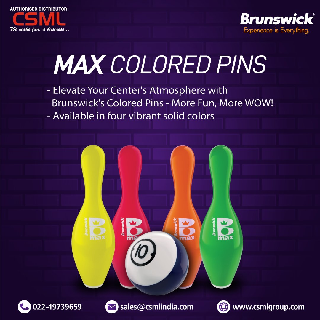 CsmlGroup's tweet photo. Brunswick’s vibrant Billiard House Balls and Colored Pins—because your lanes deserve to stand out! Elevate the bowling experience and make every game a visual delight.
Proudly brought to you by CSML, the authorized distributor of Brunswick Bowling. 🏆 https://t.co/uubtRWPkUk