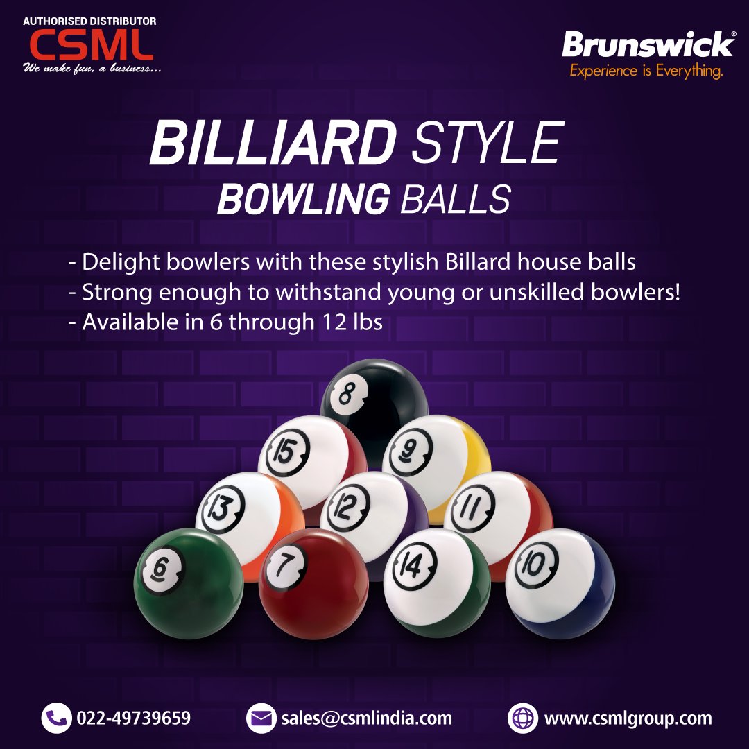 CsmlGroup's tweet photo. Brunswick’s vibrant Billiard House Balls and Colored Pins—because your lanes deserve to stand out! Elevate the bowling experience and make every game a visual delight.
Proudly brought to you by CSML, the authorized distributor of Brunswick Bowling. 🏆 https://t.co/uubtRWPkUk