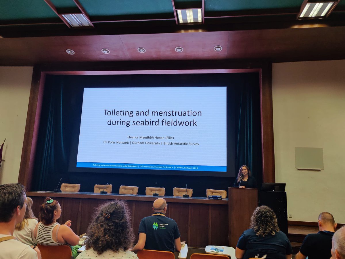 Pagodroma's tweet image. #CoimbraSeabirds is all wrapped up - a huge thanks to the organisers & @TheSeabirdGroup for inviting me to speak about toileting and menstruation during fieldwork. I'm so grateful to all those who engaged so positively during & after the talk! Thanks Paul W for pictures