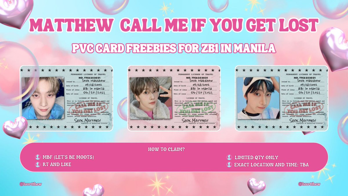 📞 call me if you get lost 📞

matthew freebies for #TimelessWorldinManila <3

౨ৎ mbf (let's be moots!) 
౨ৎ rt &amp; like
౨ৎ dm for trades!
౨ৎ limited qty

#ZB1INMNL #TimelessWorldinManila #ForZerose