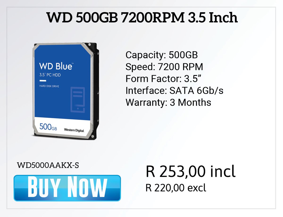 Partserve's tweet image. Get the perfect blend of performance and storage! 

WD 500GB 7200RPM 3.5 (WD5000AAKX-R)
WD 500GB 7200RPM 3.5 (WD5000AAKX-S)
Patriot P300 256GB PCIe NVMe M.2 SSD (P300P256GM28)
Seagate 2TB Constellation 3.5 (HDSATA2TB3.5-R)
#PerformanceStorage #SSD #HardDrives #PartServe