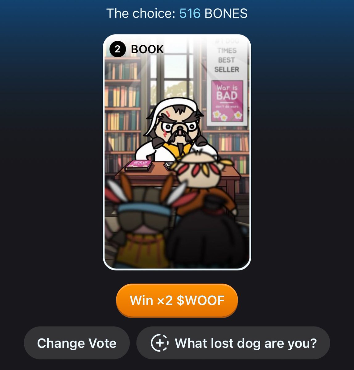 LukaonTon's tweet photo. $LostDogs

I’ve voted for (BOOK)

Always do your own research

Like &amp; Retweet ❤️♻️ https://t.co/swWZTzEHZT
