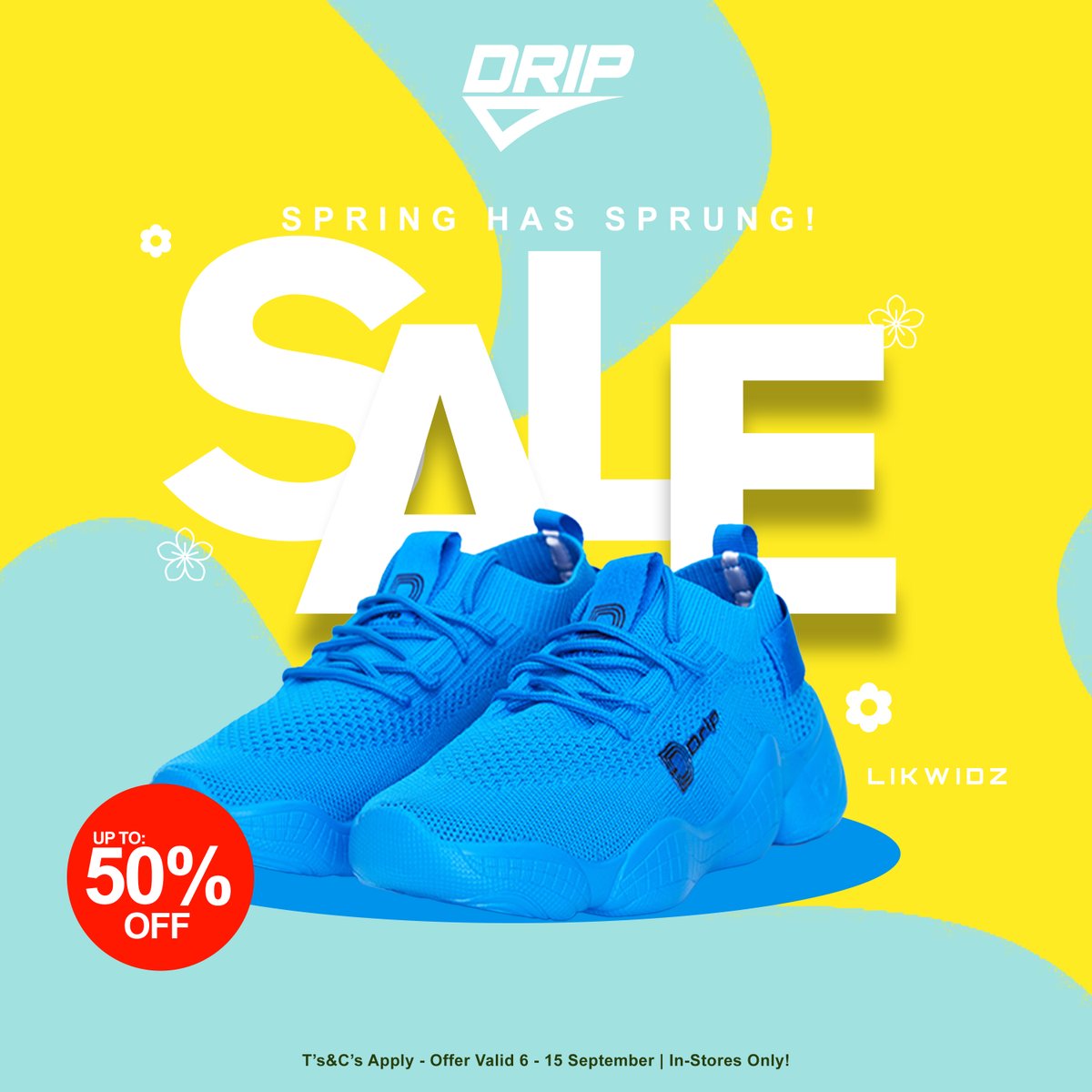 ShopPolokwane's tweet image. Spring into savings at DRIP! From Sep 7th to 15th, enjoy unbeatable discounts on your favourite kicks, including up to 50% OFF select sneakers.don’t miss out! Visit the DRIP store and score big this spring. 👟 
#DRIPFootwear #SpringSale #InStoreOnly #BigSavings #StepIntoSpring