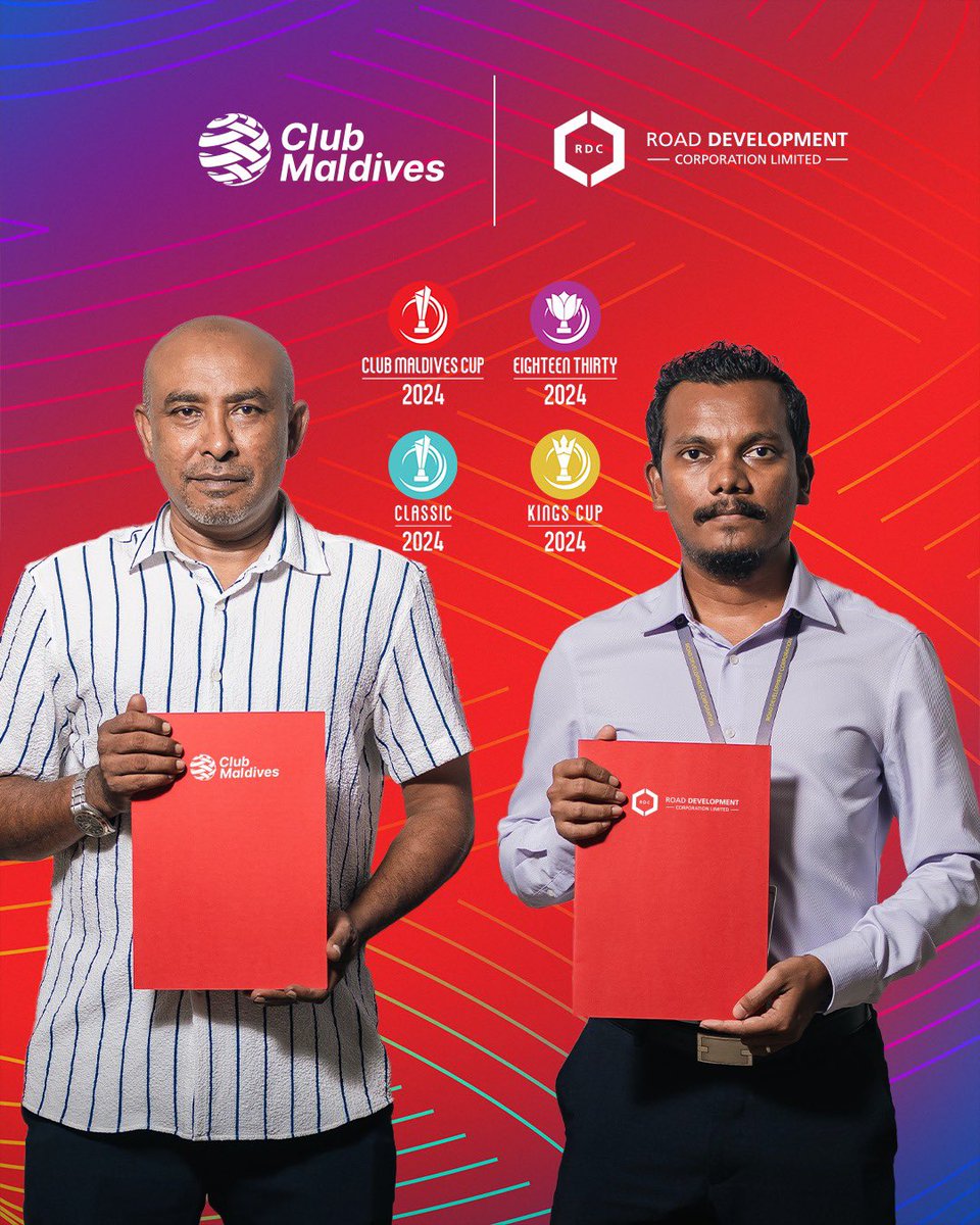 Club Maldives (@clubmaldives) on Twitter photo Excited to announce <a href="/rdcmaldives/">Road Development Corporation Ltd</a> as the Logistics Partner for this year's Club Maldives Tournaments.
#clubmaldives #clubmaldivescup #eighteenthirty #classic #kingscup #clubmaldivescup2024 #eighteenthirty2024 #classic2024 #kingscup2024 #futsal #futsalmaldives #maldives Excited to announce <a href="/rdcmaldives/">Road Development Corporation Ltd</a> as the Logistics Partner for this year's Club Maldives Tournaments.
#clubmaldives #clubmaldivescup #eighteenthirty #classic #kingscup #clubmaldivescup2024 #eighteenthirty2024 #classic2024 #kingscup2024 #futsal #futsalmaldives #maldives