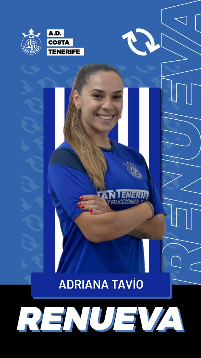 costa_tenerife's tweet photo. #RENOVACIÓN 🫂👋| Adriana Tavío, una temporada más en el Costa Tenerife.

La jugadora seguirá transmitiendo ganas y entusiasmo bajos los colores del equipo por tercer año.

#LaHoraDelCosta 💙🤍🖤 https://t.co/mntf2kKCDd