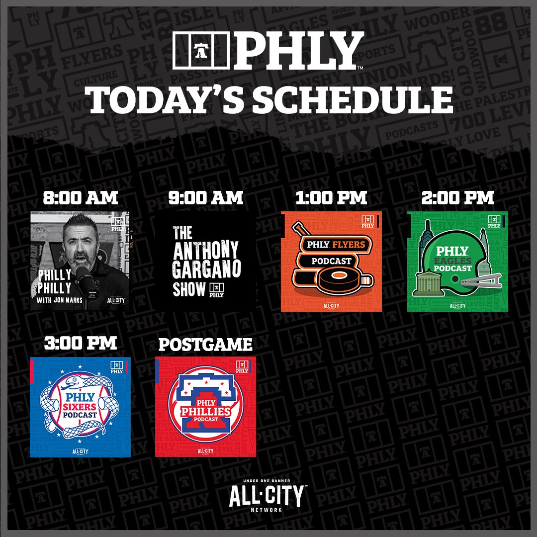Today’s Schedule 🗓️

📺: youtube.com/@PHLY_Sports