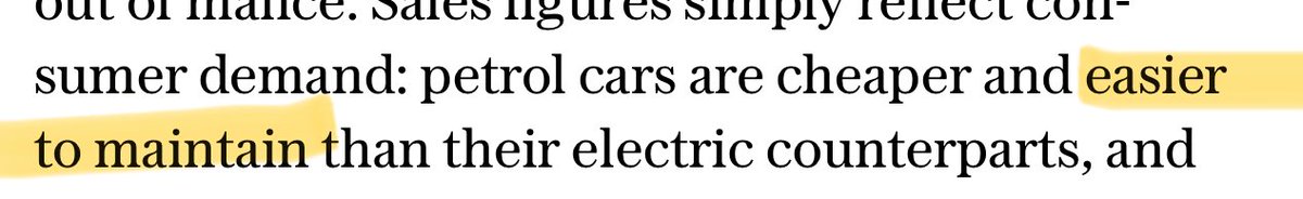 Do the ⁦<a href="/Telegraph/">The Telegraph</a>⁩ actually check anything before printing? Maintenance schedule and cost on #EV is less than #ICE in my experience. More #fud for ⁦⁦<a href="/StopBSCampaign/">#StopBurningStuff</a>⁩ to deal with.