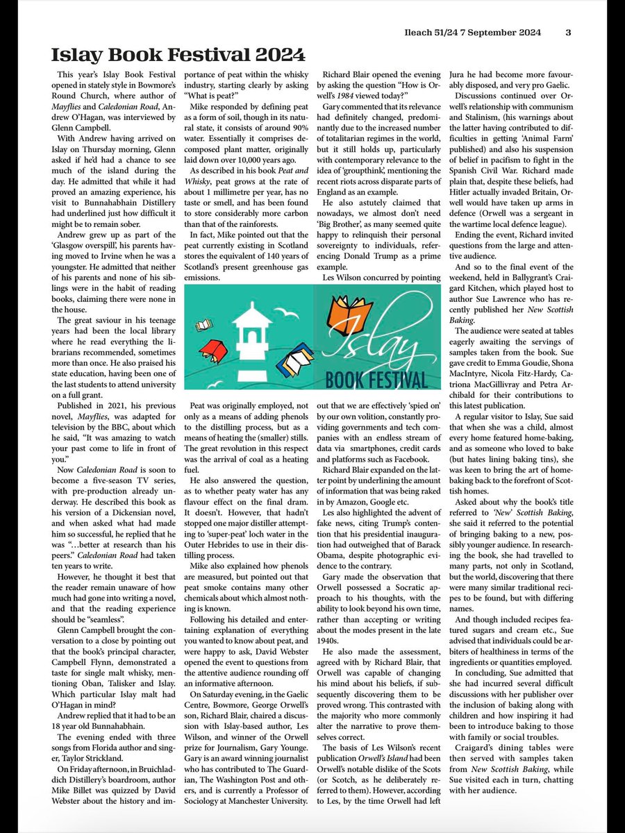 Islay Book Festival (@islaybookfest) on Twitter photo Thank you to The Ileach (Islay and Jura’s newspaper) for the lovely write up in their most recent issue. 📚 <a href="/TheIleach/">The Ileach</a> Thank you to The Ileach (Islay and Jura’s newspaper) for the lovely write up in their most recent issue. 📚 <a href="/TheIleach/">The Ileach</a>