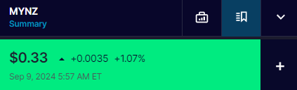 ShannonSea764's tweet photo. $MYNZ is set for massive market expansion with their upcoming partnership. I couldn’t resist the #FOMO and added more to my position before the big news drops!
#ToTheMoon $AAL $X $LUMN $PFE #BB26 $MSFT #binance_SCAM $GOOG $SWN #mufc $PCG $MARA #WWERAW $VALE $INTC #BuyTheDip https://t.co/k1z3QHkX15