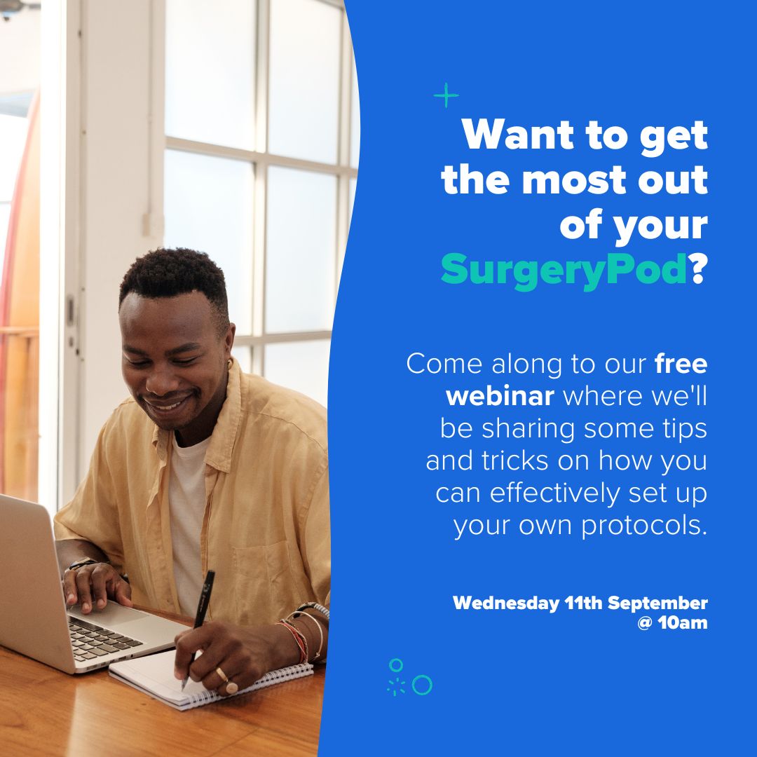 🤔 Want to make edits to your existing protocols? Have an idea for a new protocol? Join us this Wednesday where Naseem will tell you all you need to know about creating and editing your own #SurgeryPod protocols.

ow.ly/vHzl50TiMjJ 

#HealthTech #HealthcareInnovation