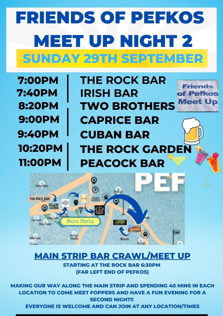 Friendsofpefkos's tweet image. Two friends of pefkos meet ups happening in Pefkos soon! All welcome to join! #Pefkos #Friendsofpefkos