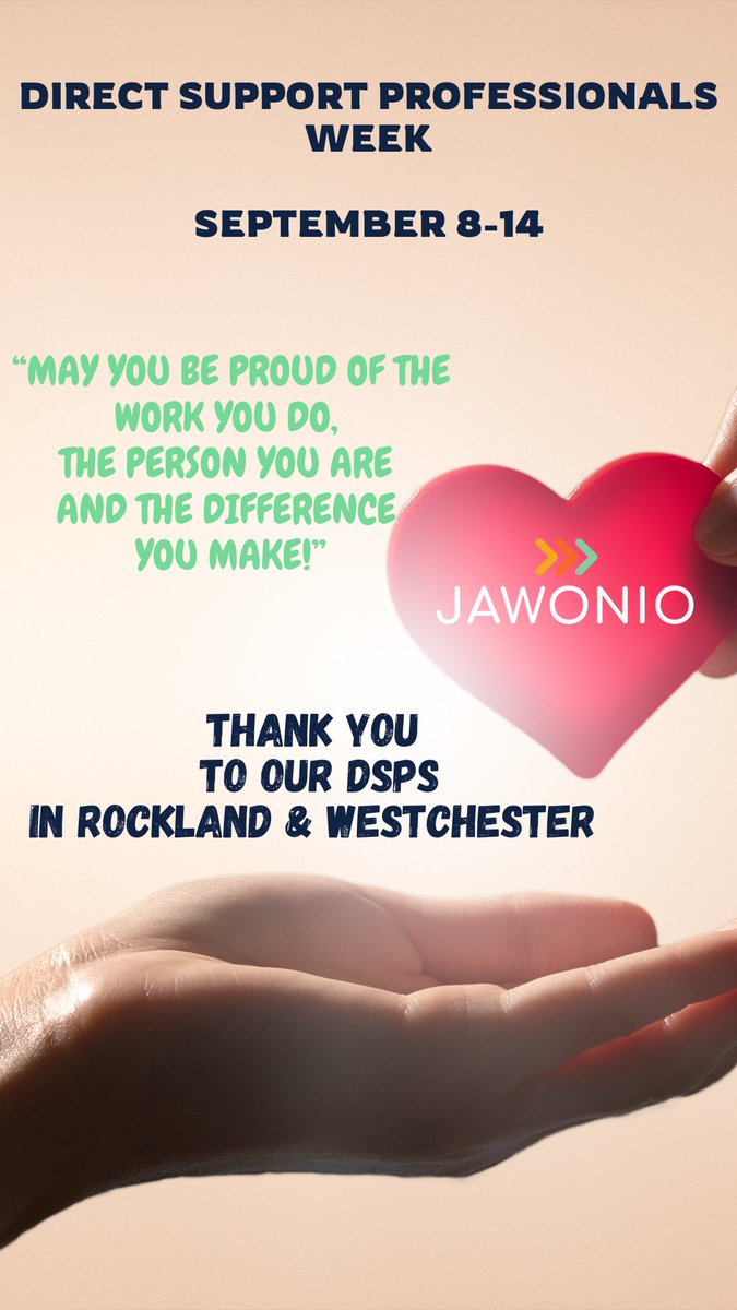 #DSPRW2024 We are so proud of our Direct Support Professionals! All this week, September 8-14, we’re celebrating them, their passion, and the work they do to support people with disabilities in our community. Thank you, DSPs! #jawoniostrong #jawonioDSPs