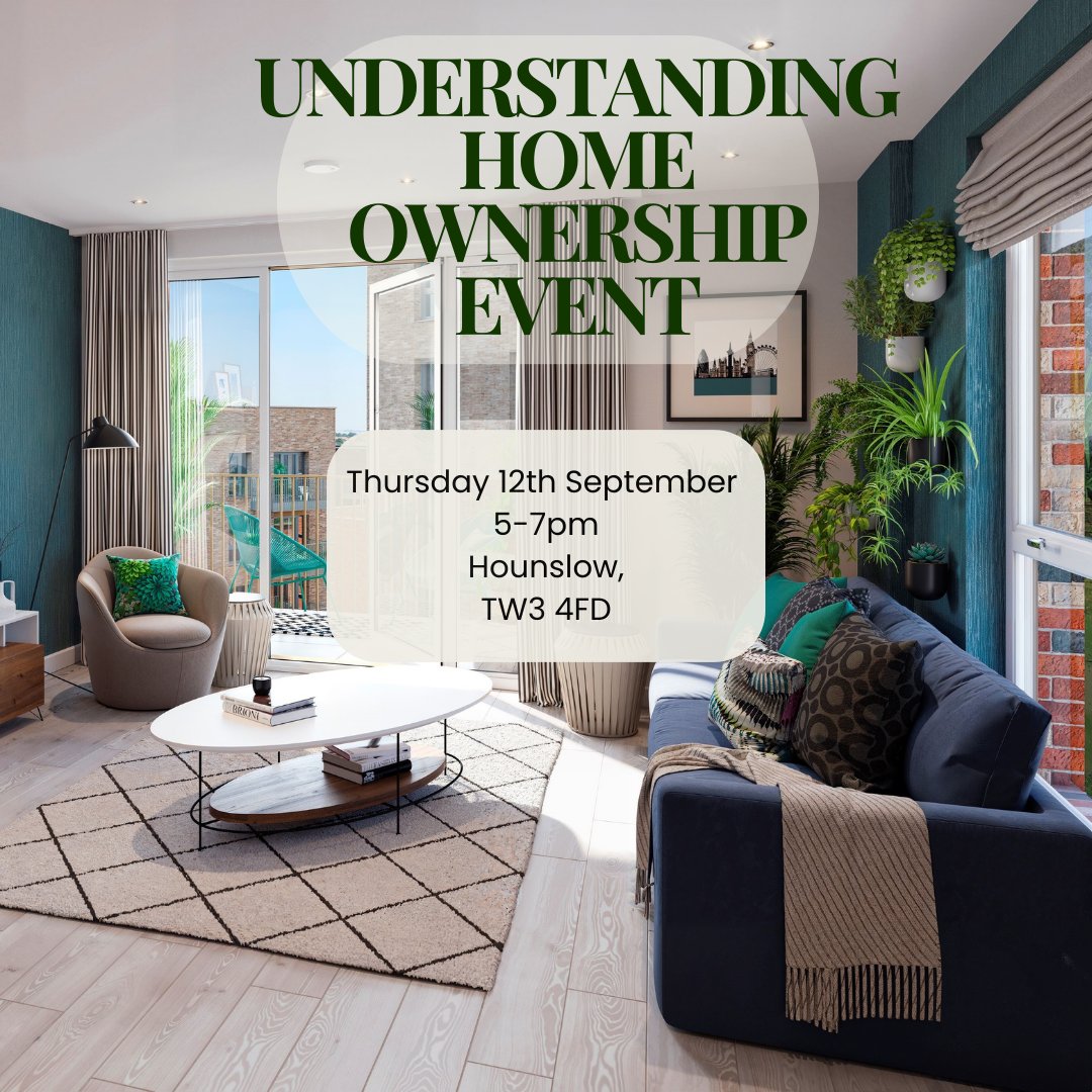 Understanding Home Ownership 📢⭐️

Join us on Thursday 12th September to learn more about buying a home in Hounslow and receive free, no-obligations financial guidance to help you to get onto the property ladder! 🏘️🪜

Follow the link for more details 🥳 bit.ly/3zd0jSU