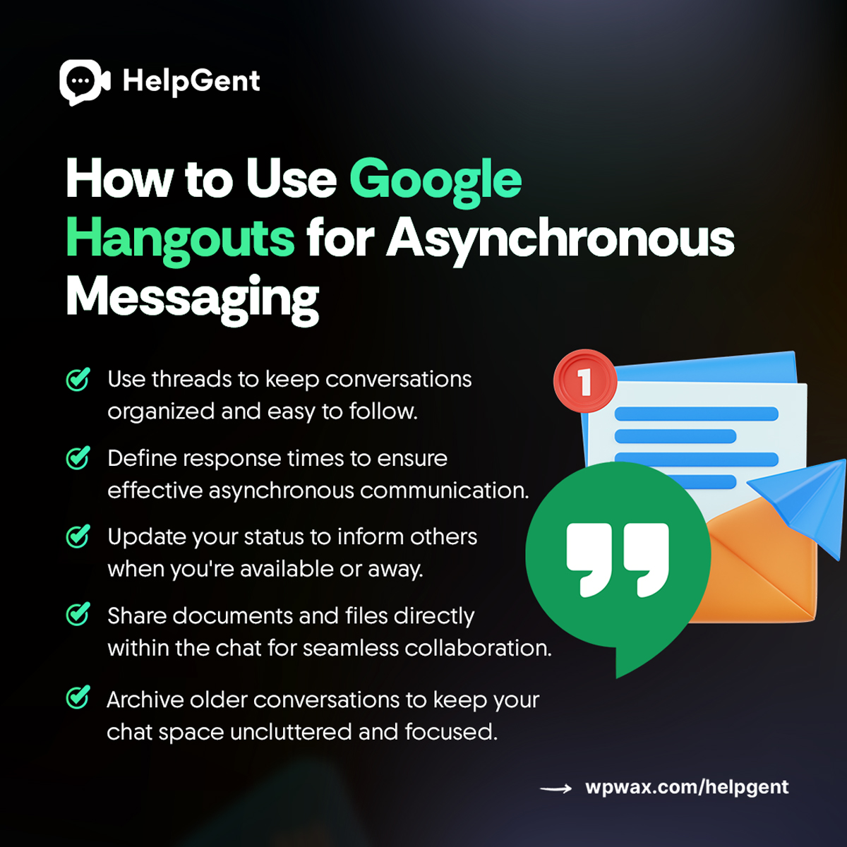 HelpGent's tweet photo. Boost your productivity with these 5 tips for using Google Hangouts for async messaging! Save time, stay in touch.
#asynchronouscommunication #googlehangouts #asynchronousmessaging #digitalcommunication #communicationtools https://t.co/M290zUnXOi