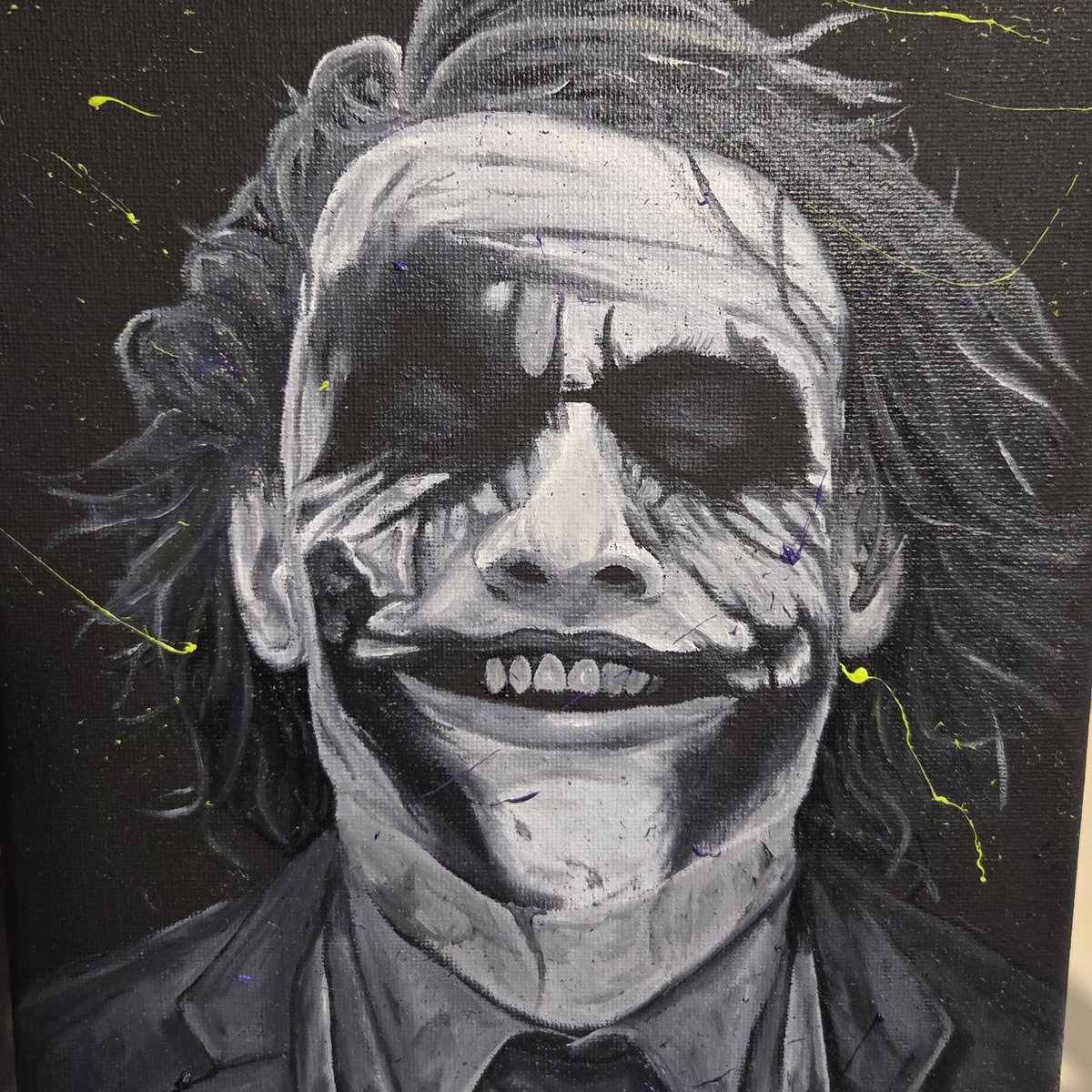 ryanoilpaints's tweet photo. It started with an idea.

Who was my preferred Joker? I didn't honestly know before i thought about it. 

Heath Ledger brought a force of nature to the screen not a character.

He wins over Phoenix. Barely.

The Joker
8x10
Oil Paint on canvas
Artist: Me
#batman #joker https://t.co/yzst5JDvzK