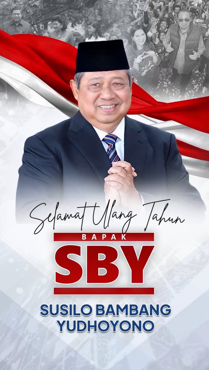 Selamat Ulang Tahun Ke-75 Bapak SBY Presiden RI ke-6, sehat selalu panjang umur semakin berbahagia dan dirahmati Allah SWT. Tetap semangat dalam memberikan pengajaran dan nasihat kepada seluruh komponen bangsa agar Indonesia emas dpt sgr terwujud.Amin.