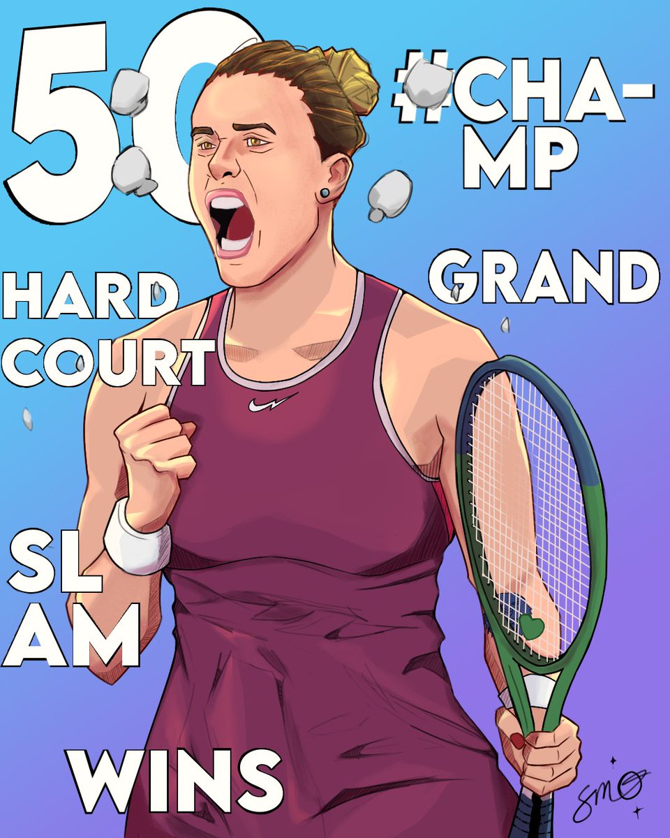 made_from_color's tweet image. 50 Hard court grand slam wins, the CHAMP! @usopen @WTA 

#USOpenFinal #wta #digitalart